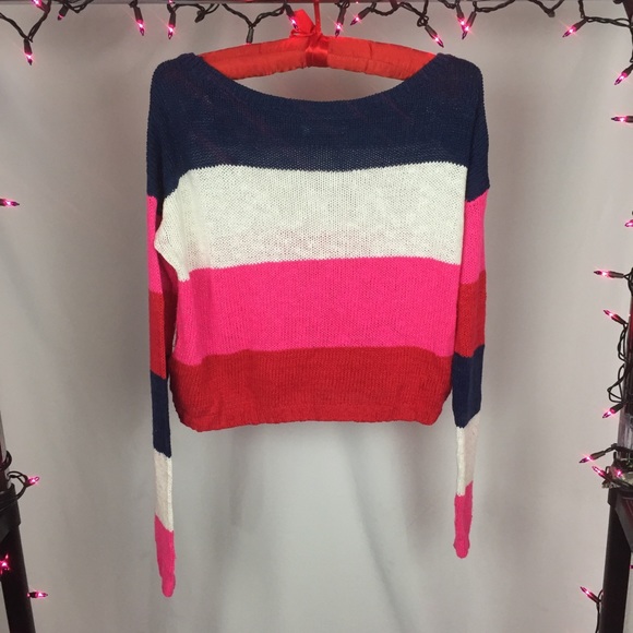 A&F Cropped Striped Sweater - Picture 2 of 2